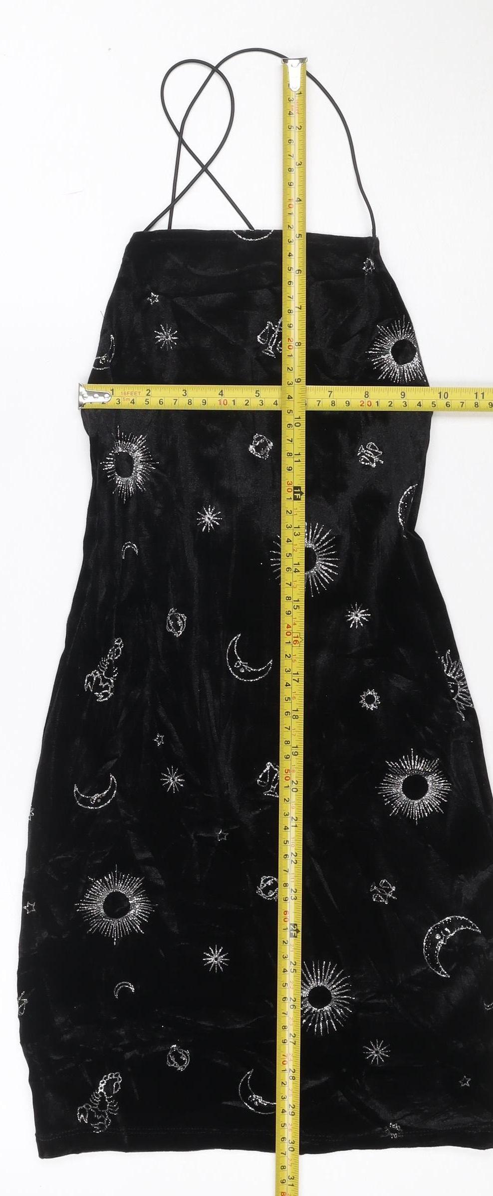 Divided Women’s Black Velvet Zodiac Slip Dress XS