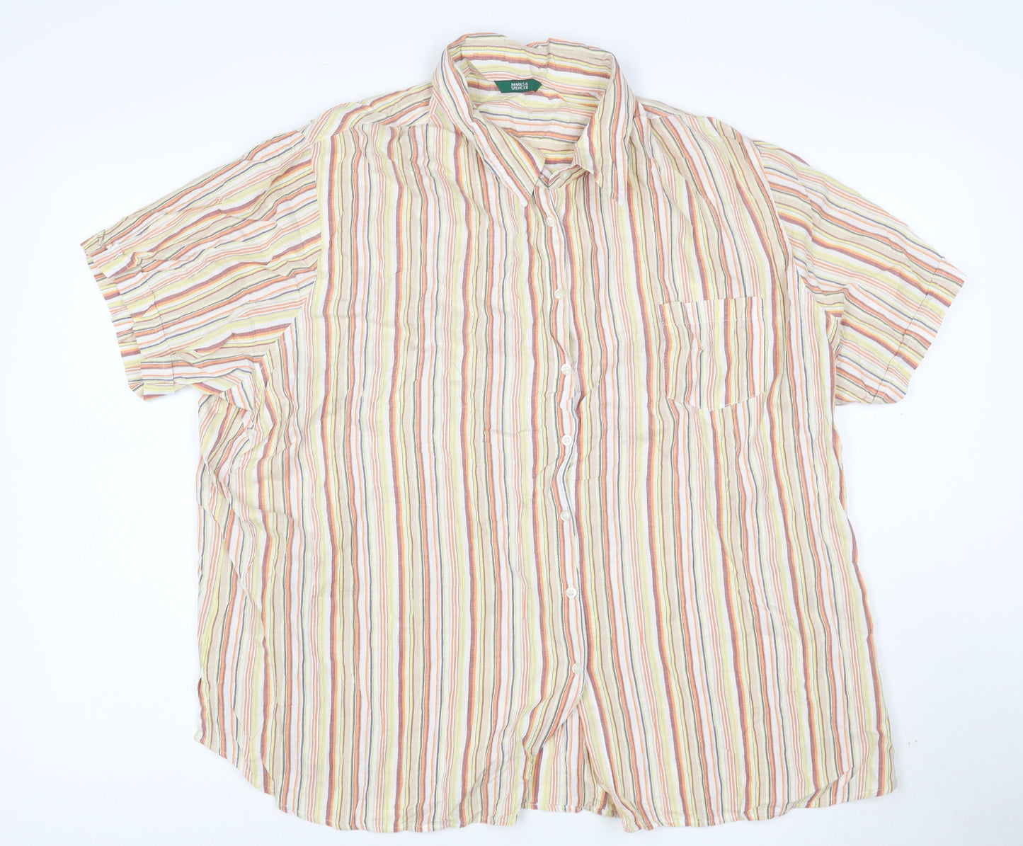 Marks and Spencer Women’s Multicoloured Striped Button-Up Shirt Size 22