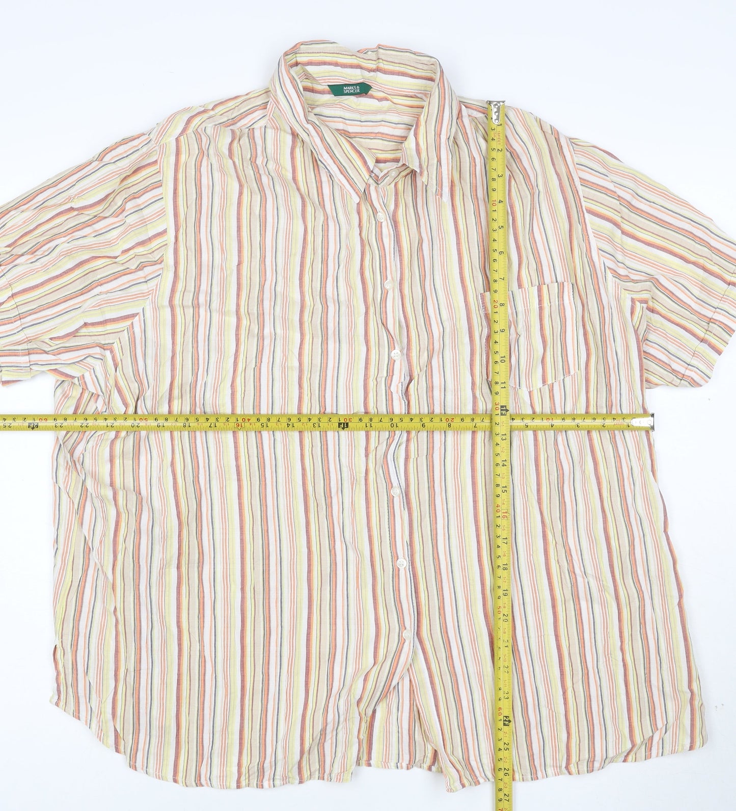 Marks and Spencer Women’s Multicoloured Striped Button-Up Shirt Size 22