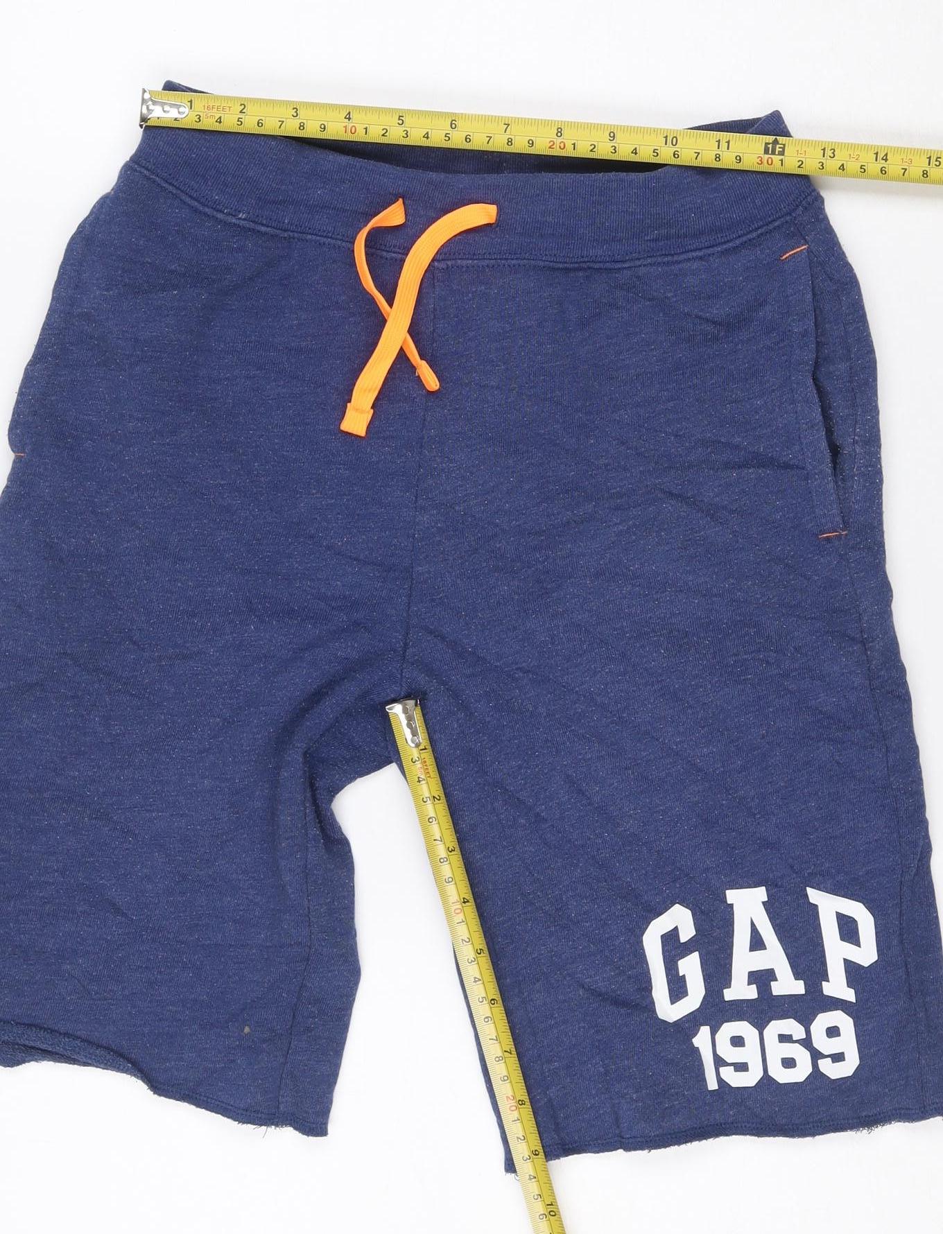 GAP Kids Boys Blue Sweat Shorts 12 Years Regular Fit Cotton Blend
