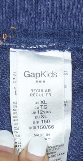 GAP Kids Boys Blue Sweat Shorts 12 Years Regular Fit Cotton Blend