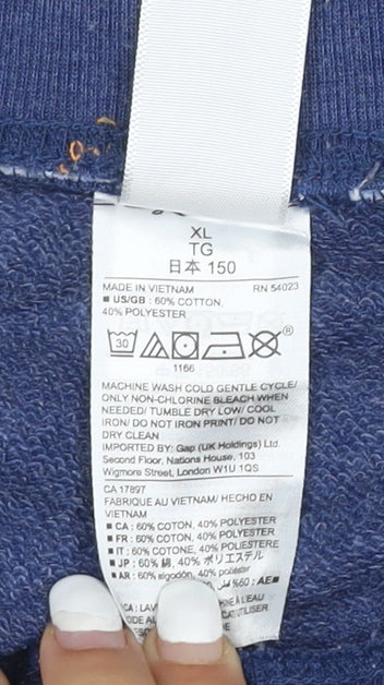 GAP Kids Boys Blue Sweat Shorts 12 Years Regular Fit Cotton Blend