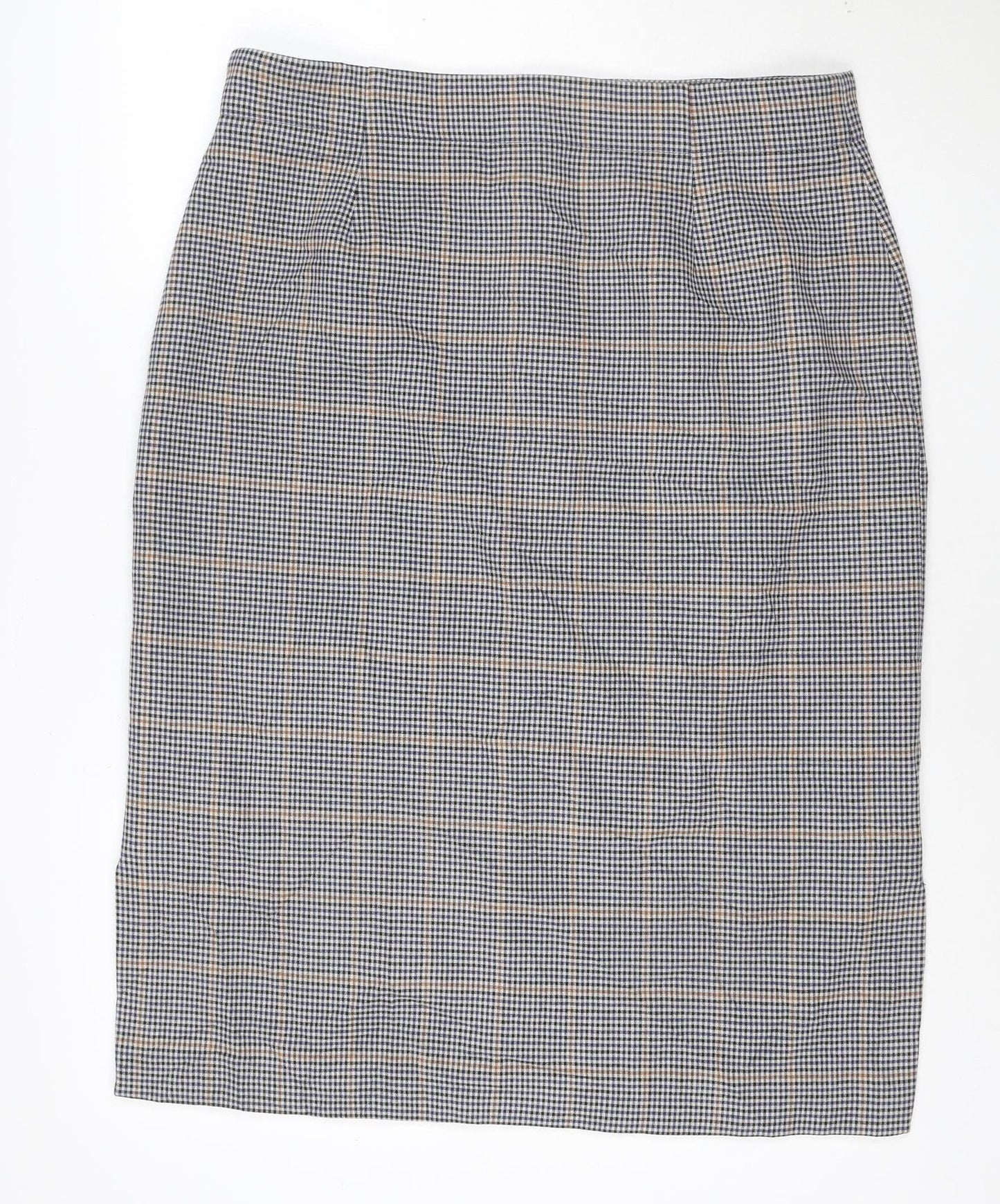 Marks and Spencer Women's Blue Check Pencil Skirt Size 16 Lined Workwear
