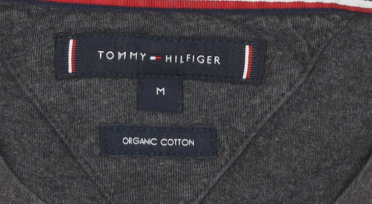 Tommy Hilfiger Men's Charcoal Organic Cotton Crew Neck T-Shirt M