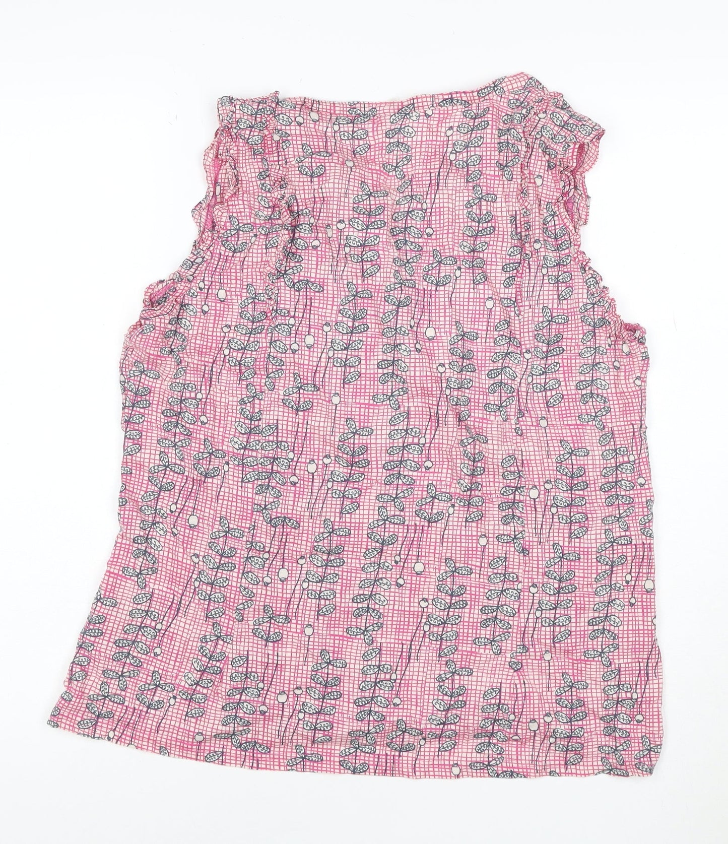 White Stuff Womens Pink Floral Sleeveless Tunic Blouse UK 16
