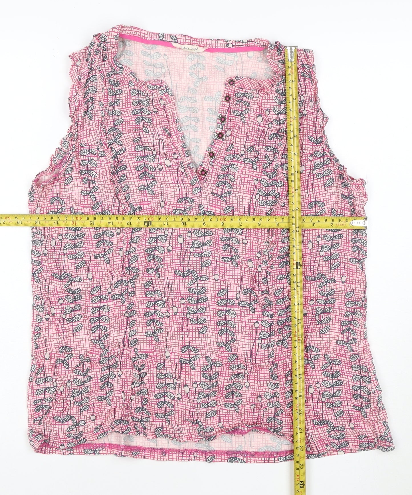 White Stuff Womens Pink Floral Sleeveless Tunic Blouse UK 16
