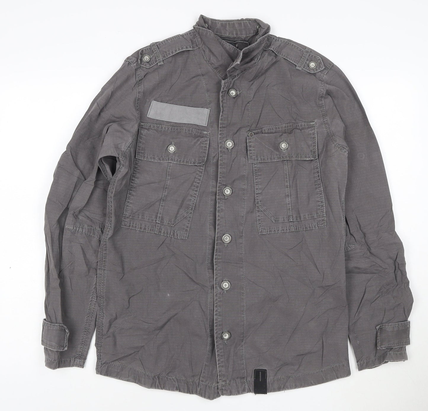 G-Star RAW Men's Grey Military Style Cotton Jacket M