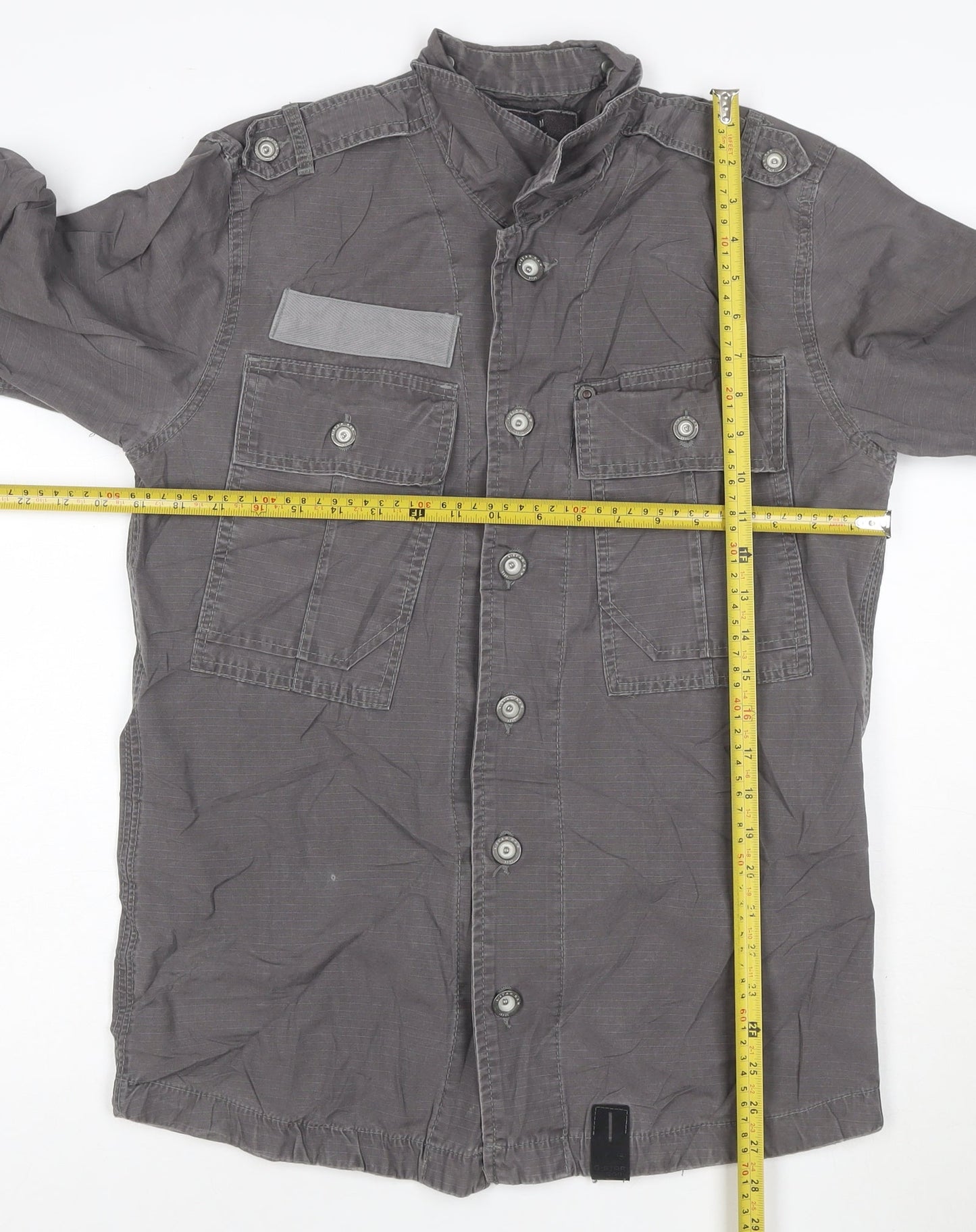 G-Star RAW Men's Grey Military Style Cotton Jacket M