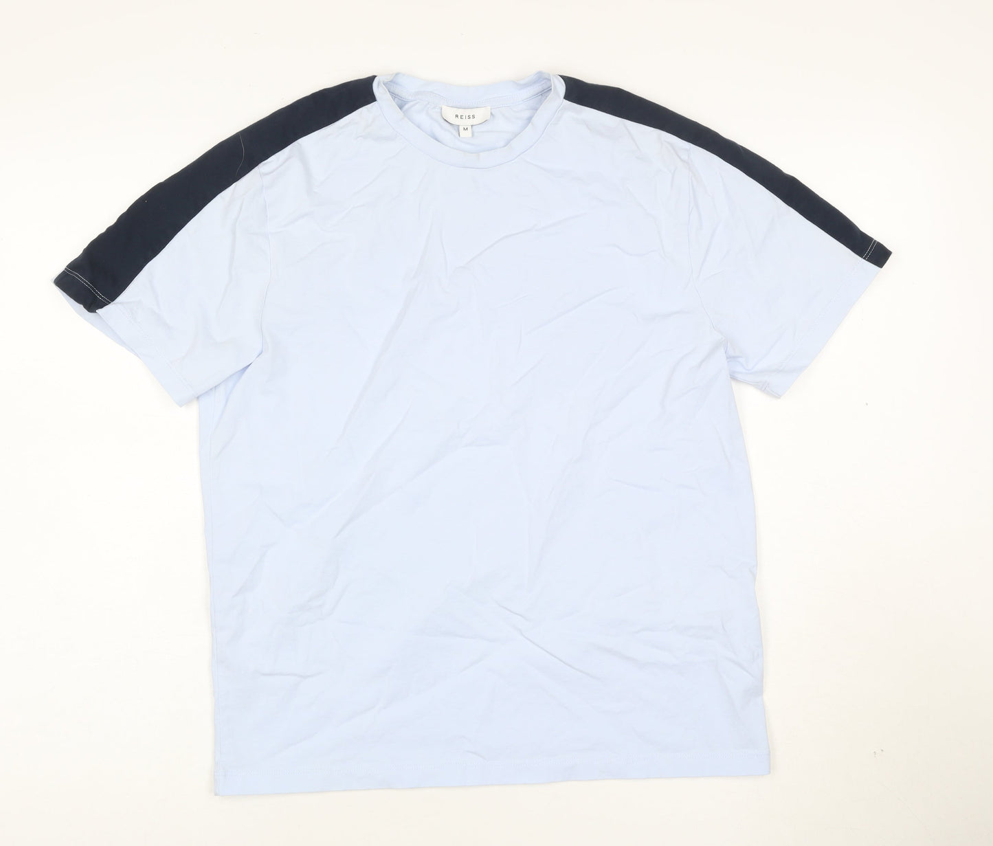 Reiss Men's Light Blue Crew Neck Cotton T-Shirt Size M