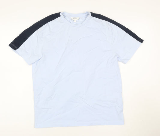 Reiss Men's Light Blue Crew Neck Cotton T-Shirt Size M