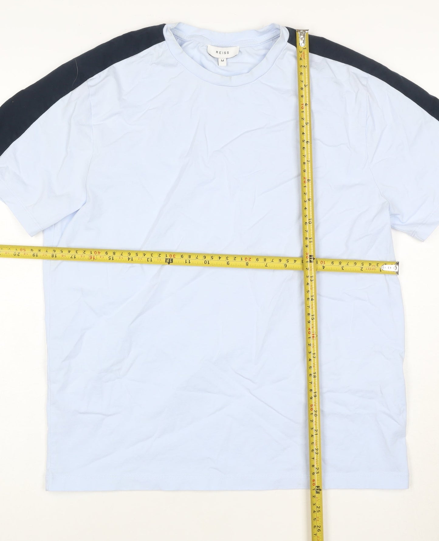 Reiss Men's Light Blue Crew Neck Cotton T-Shirt Size M