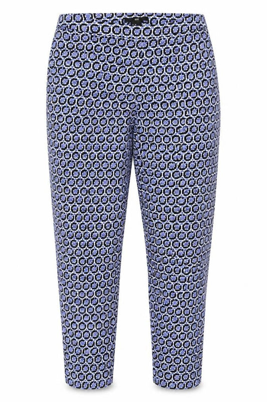 H&M Mens Multicoloured Geometric Slim Trousers 2XS Cotton Blend