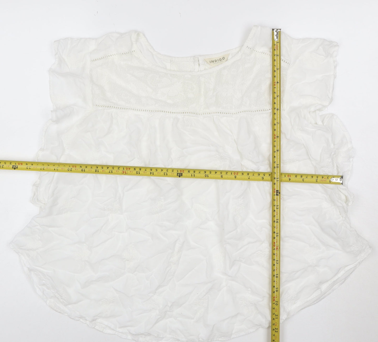 Marks and Spencer Women White Embroidered Boho Blouse Size 16