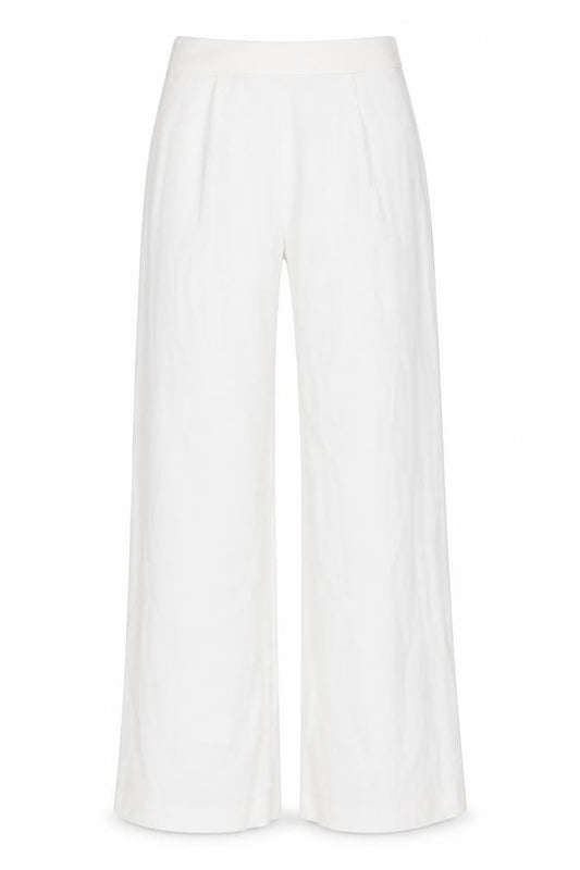 Zara Womens White Wide-Leg Trousers Size S Polyester
