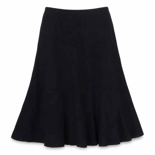 Next Women Black Flared Knee Length Skirt Size 14 Polyester Blend