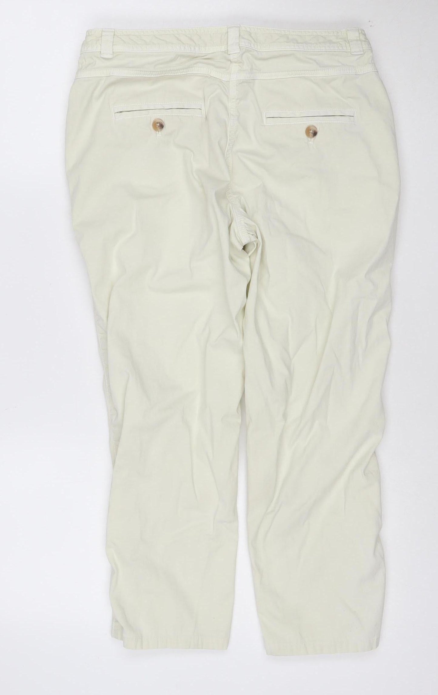 Marks and Spencer Womens Ivory Straight Jeans Size 12 Cotton Blend