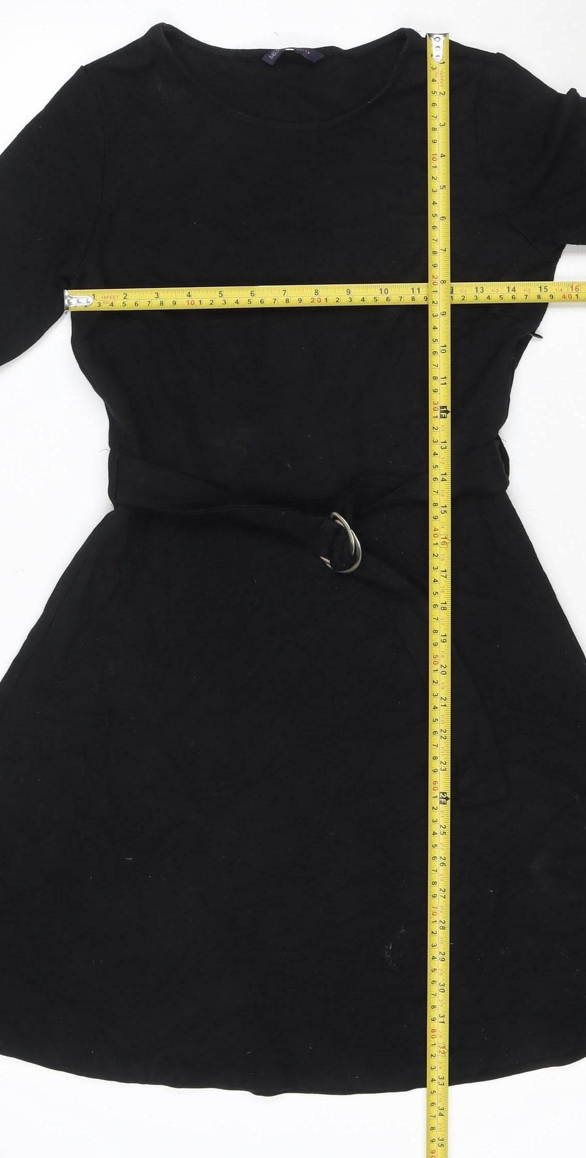 Marks and Spencer Women's Black Fit & Flare Short Dress Size 10
