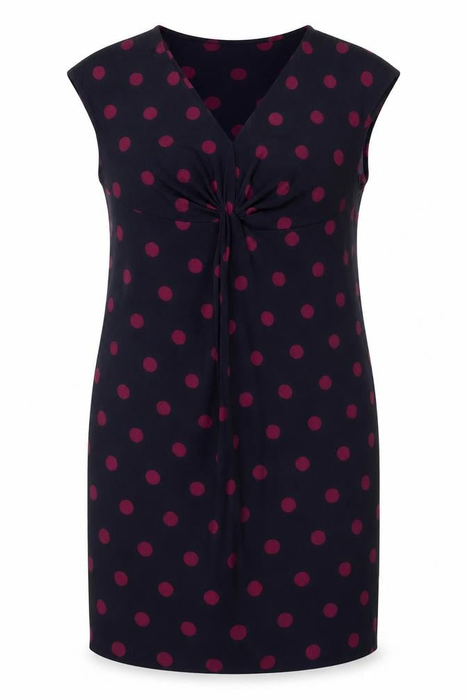 Marks & Spencer Women Blue Polka Dot Size 12 Sheath Dress