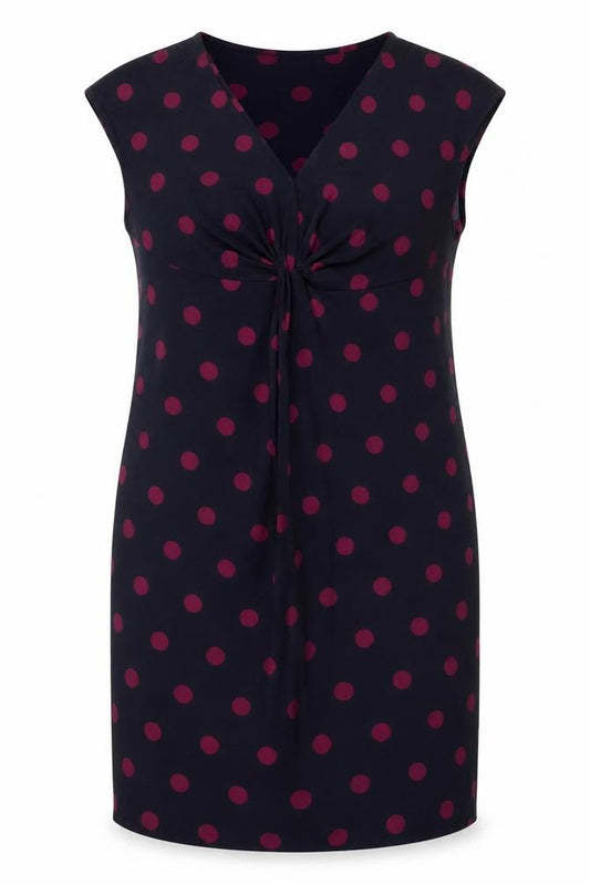 Marks and Spencer Women Blue Polka Dot Size 12 Sheath Dress