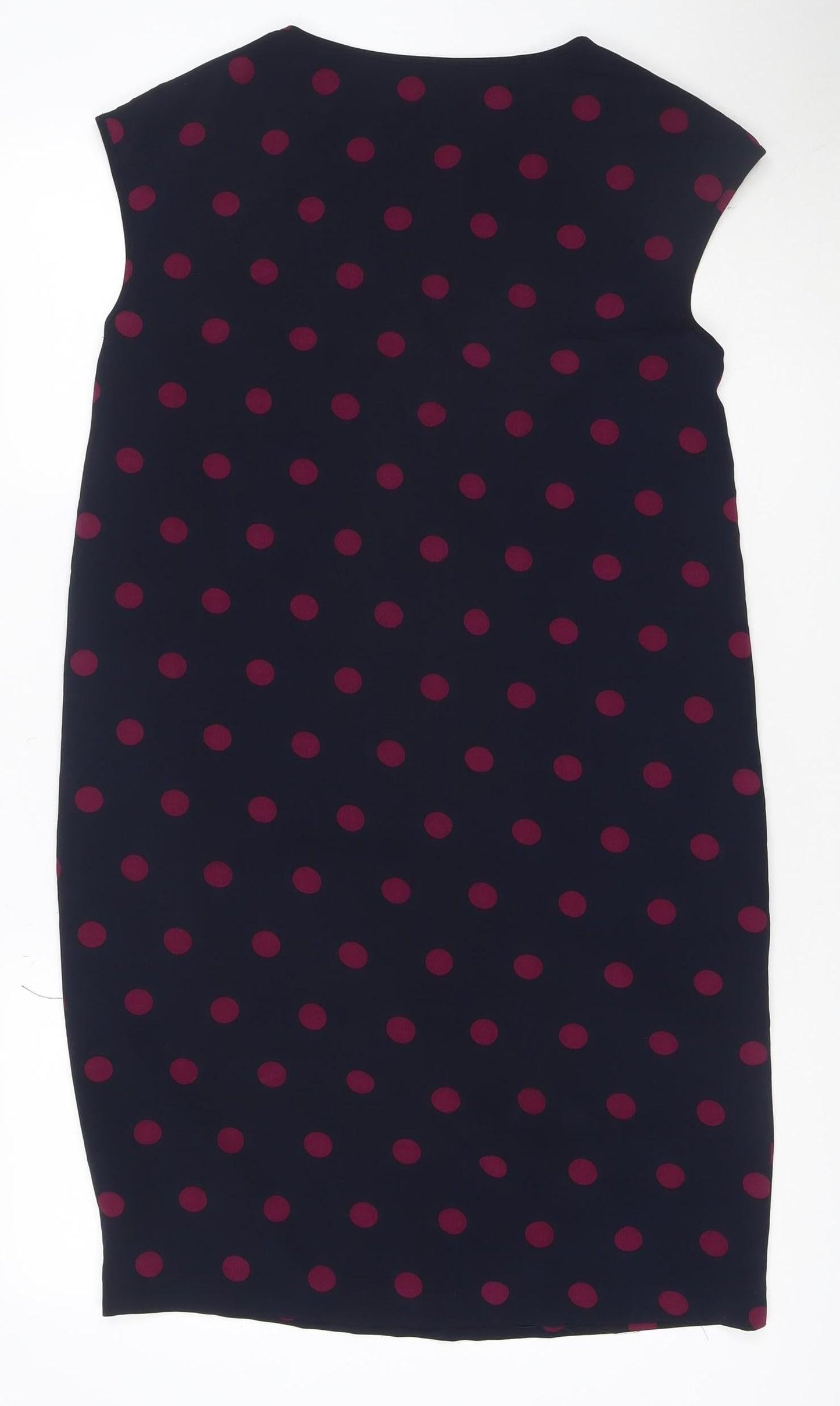 Marks and Spencer Women Blue Polka Dot Size 12 Sheath Dress