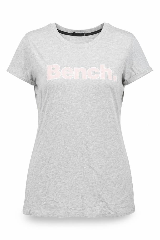 Bench Women Grey Basic Crew Neck T-Shirt Size 12