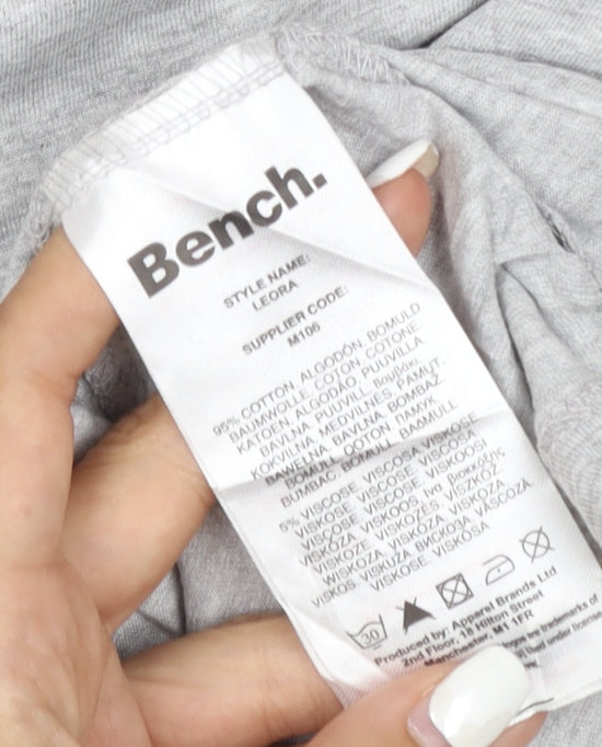 Bench Women Grey Basic Crew Neck T-Shirt Size 12