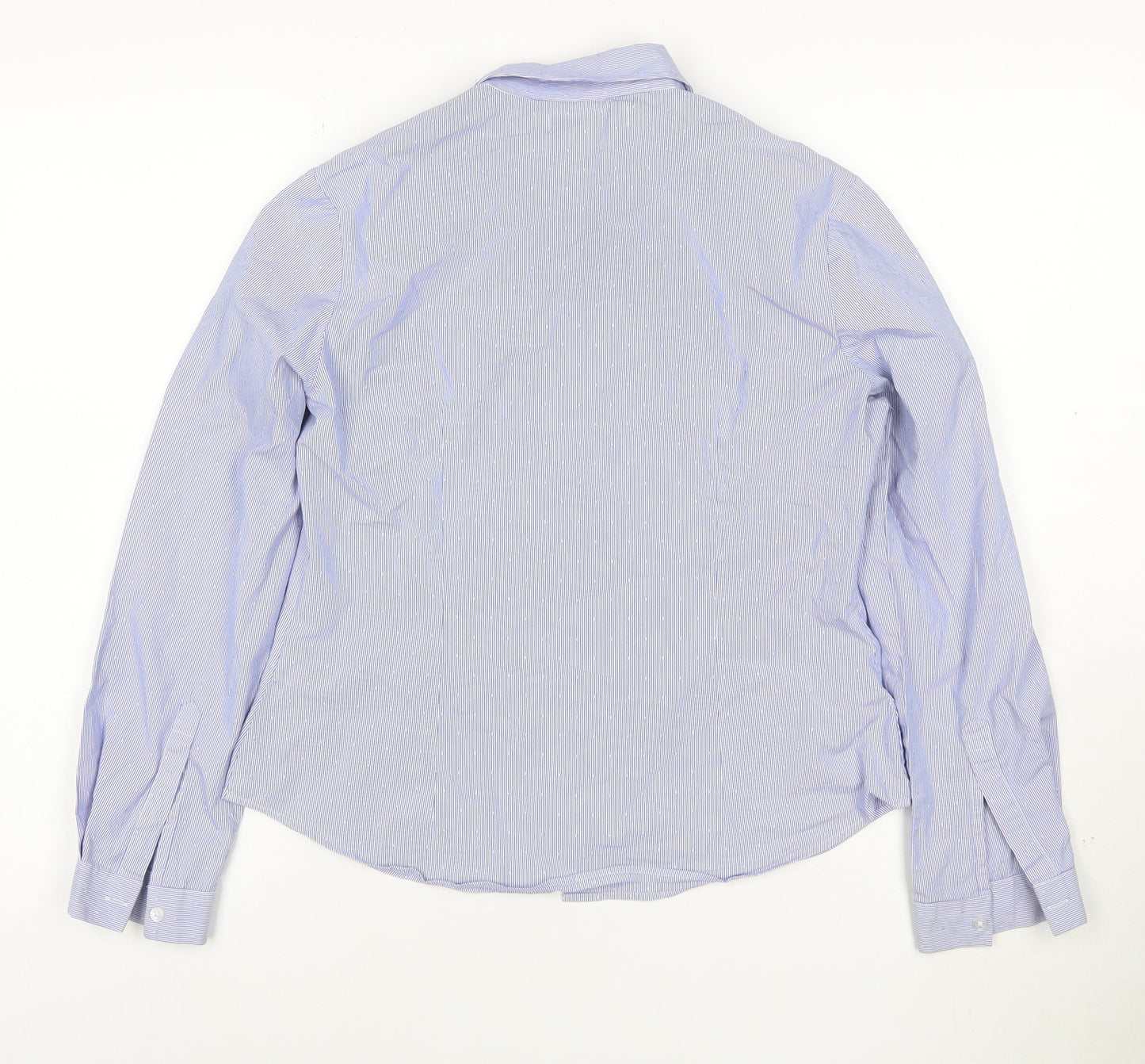 Marks and Spencer Women’s Blue Striped Long Sleeve Button-Up Shirt Size 10