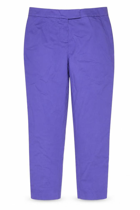 Marks and Spencer Women Purple Cotton Stretch Slim Trousers Size 12