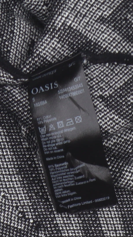 Oasis Women's Black A-Line Geometric Knit Skirt Size S