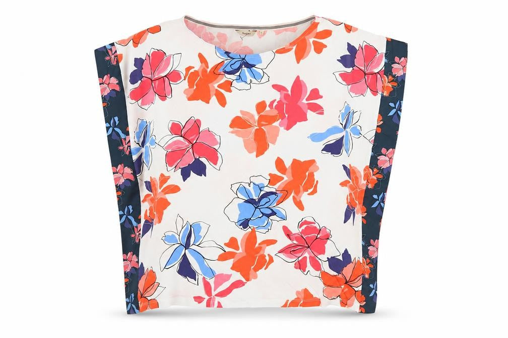 Salsa Women Multicoloured Floral Tunic Blouse Size L Cotton Modal