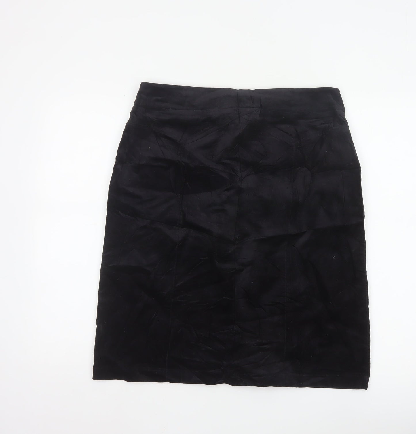 Next Women Black Knee Length Pencil Skirt UK 14 Cotton Stretch