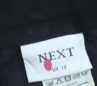 Next Women Black Knee Length Pencil Skirt UK 14 Cotton Stretch