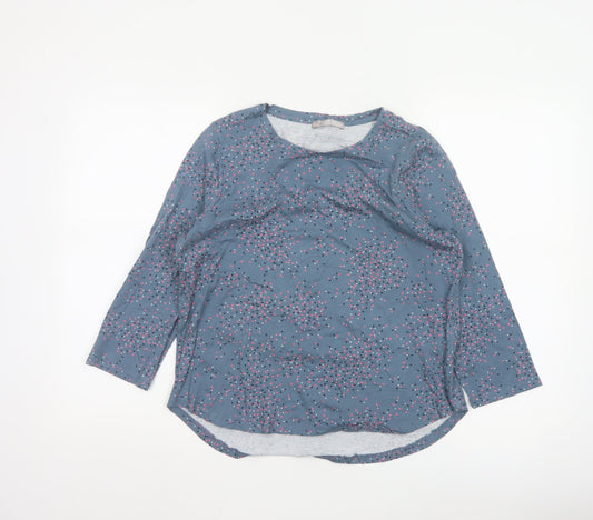 Regatta Petites Blue Floral Cotton 3/4 Sleeve Women's T-Shirt Size 10