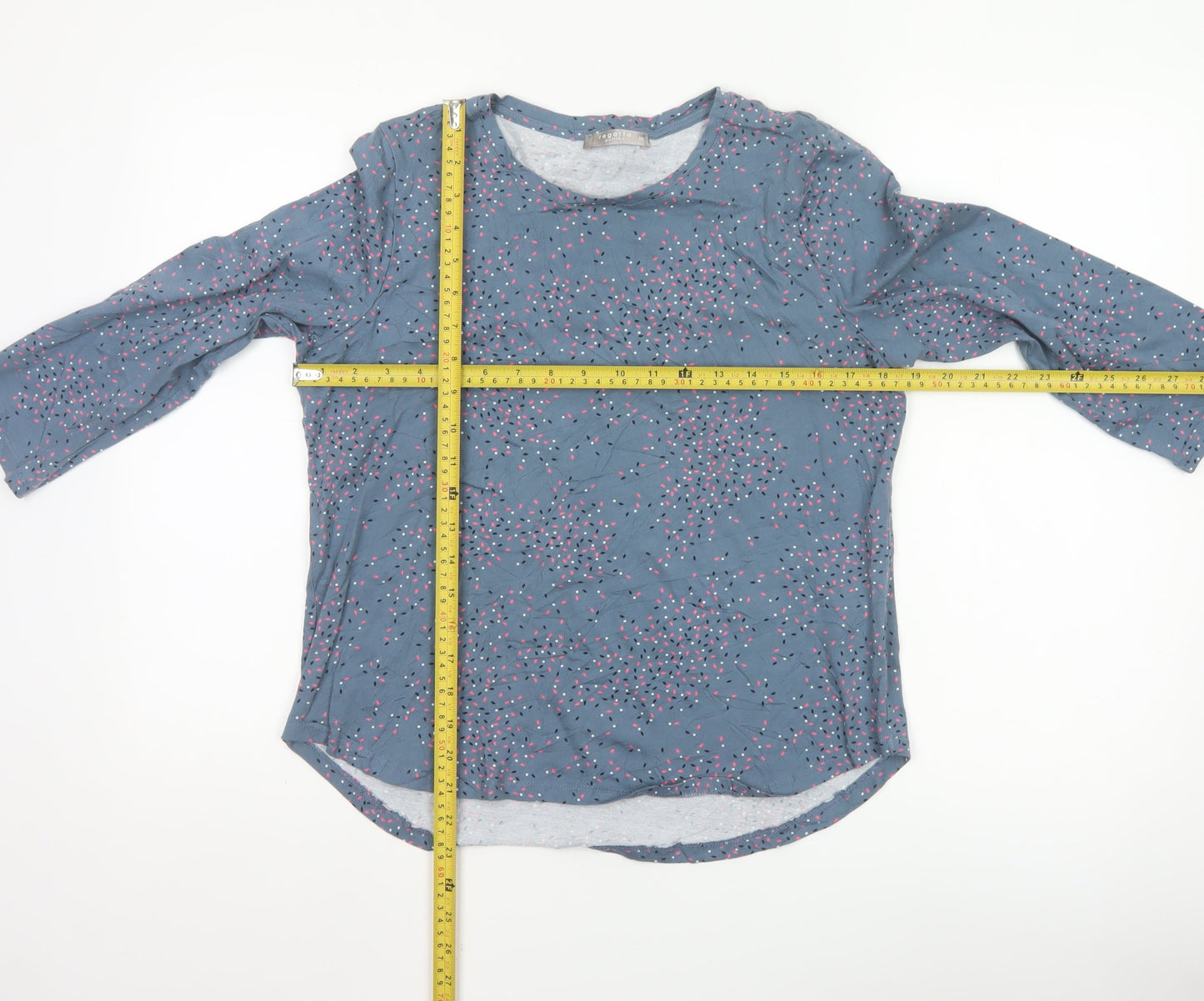 Regatta Petites Blue Floral Cotton 3/4 Sleeve Women's T-Shirt Size 10