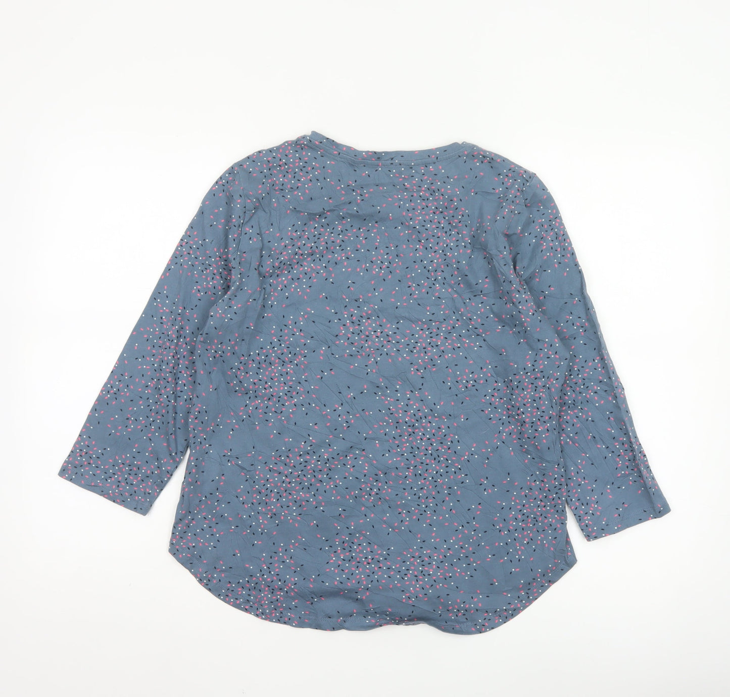 Regatta Petites Blue Floral Cotton 3/4 Sleeve Women's T-Shirt Size 10