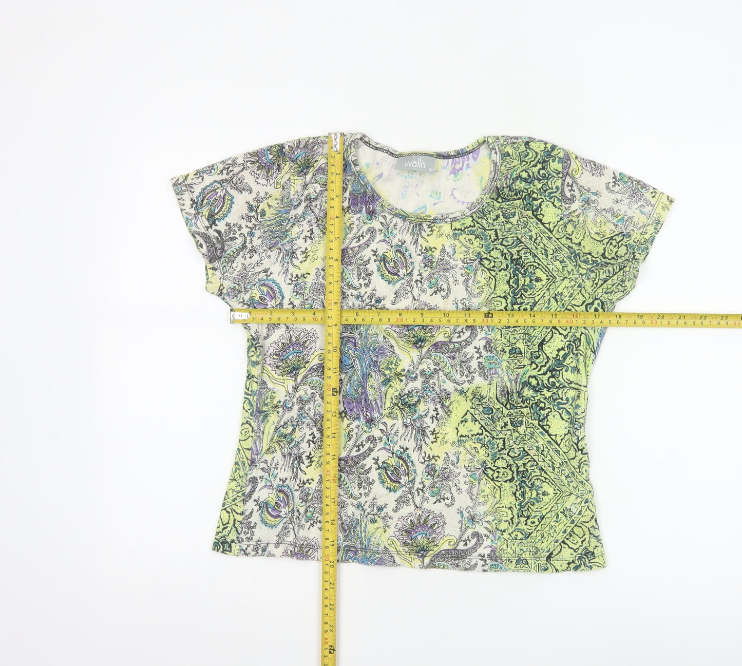 Wallis Women’s Multicoloured Paisley Cotton T-Shirt Size 16