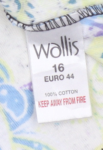 Wallis Women’s Multicoloured Paisley Cotton T-Shirt Size 16