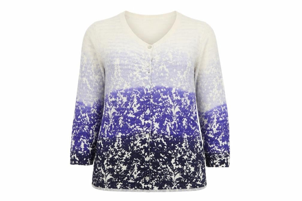 Marks & Spencer Womens White Mix Size 12 V-Neck Cardigan