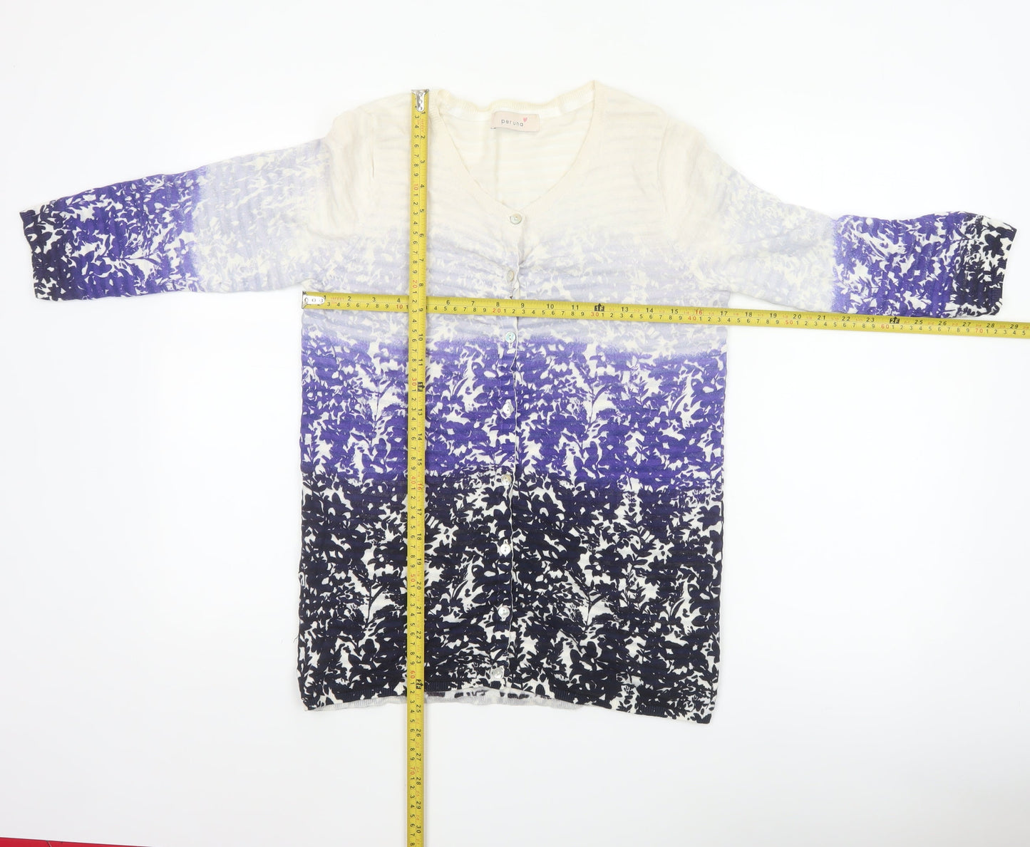 Marks and Spencer Womens White Mix Size 12 V-Neck Cardigan