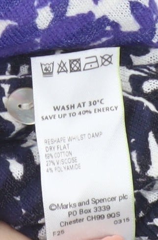 Marks and Spencer Womens White Mix Size 12 V-Neck Cardigan
