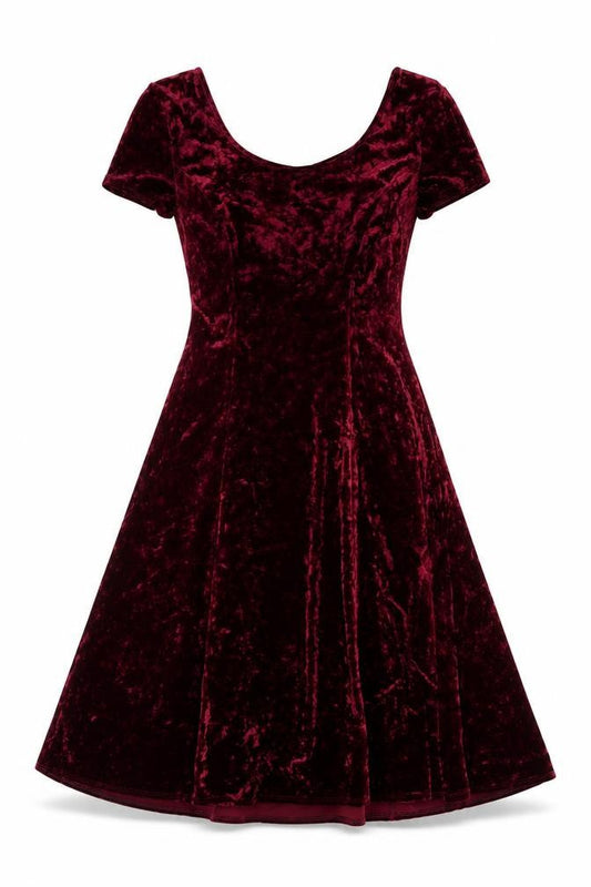 Marks and Spencer Women Red Velvet A-Line Dress Size 14