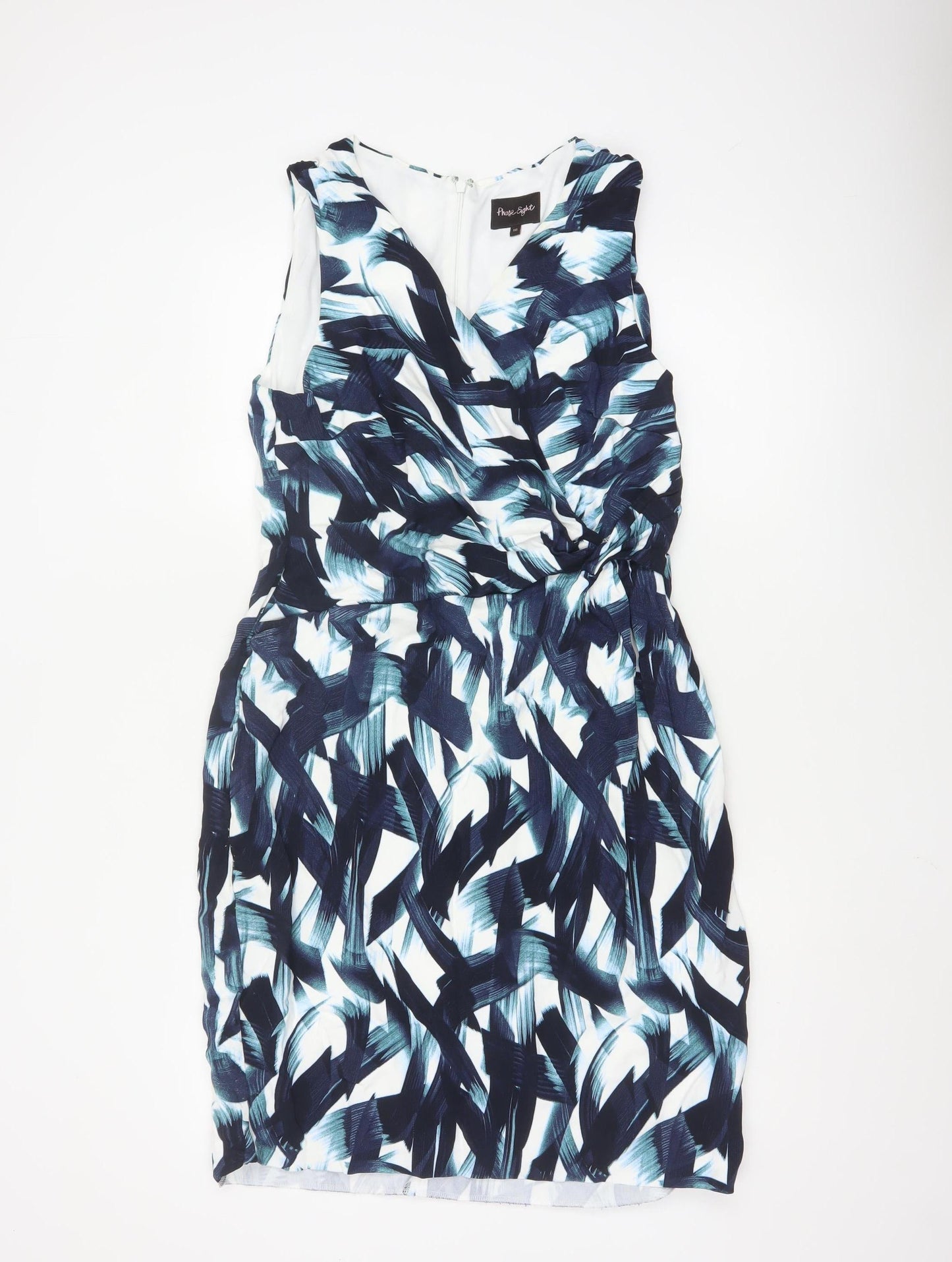 Phase Eight Women's Multicoloured Size 16 V-Neck Bodycon Dress