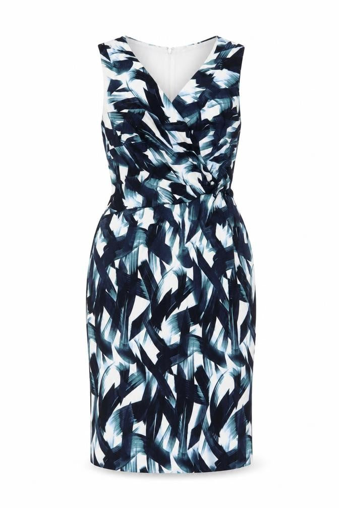 Phase Eight Women's Multicoloured Size 16 V-Neck Bodycon Dress
