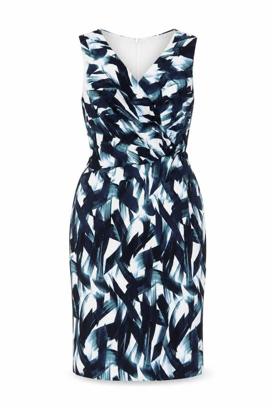 Phase Eight Women's Multicoloured Size 16 V-Neck Bodycon Dress