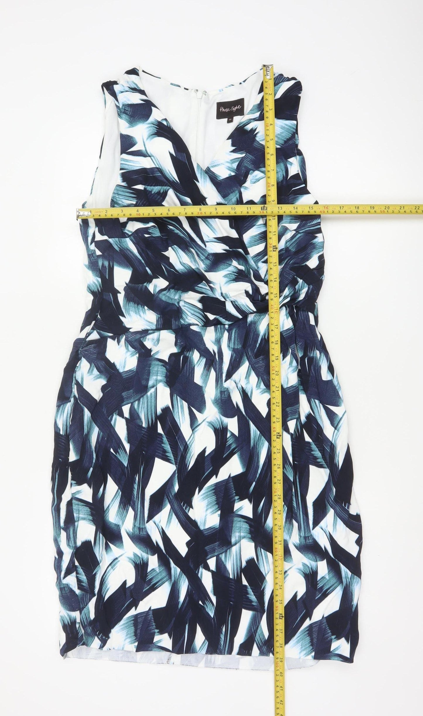 Phase Eight Women's Multicoloured Size 16 V-Neck Bodycon Dress