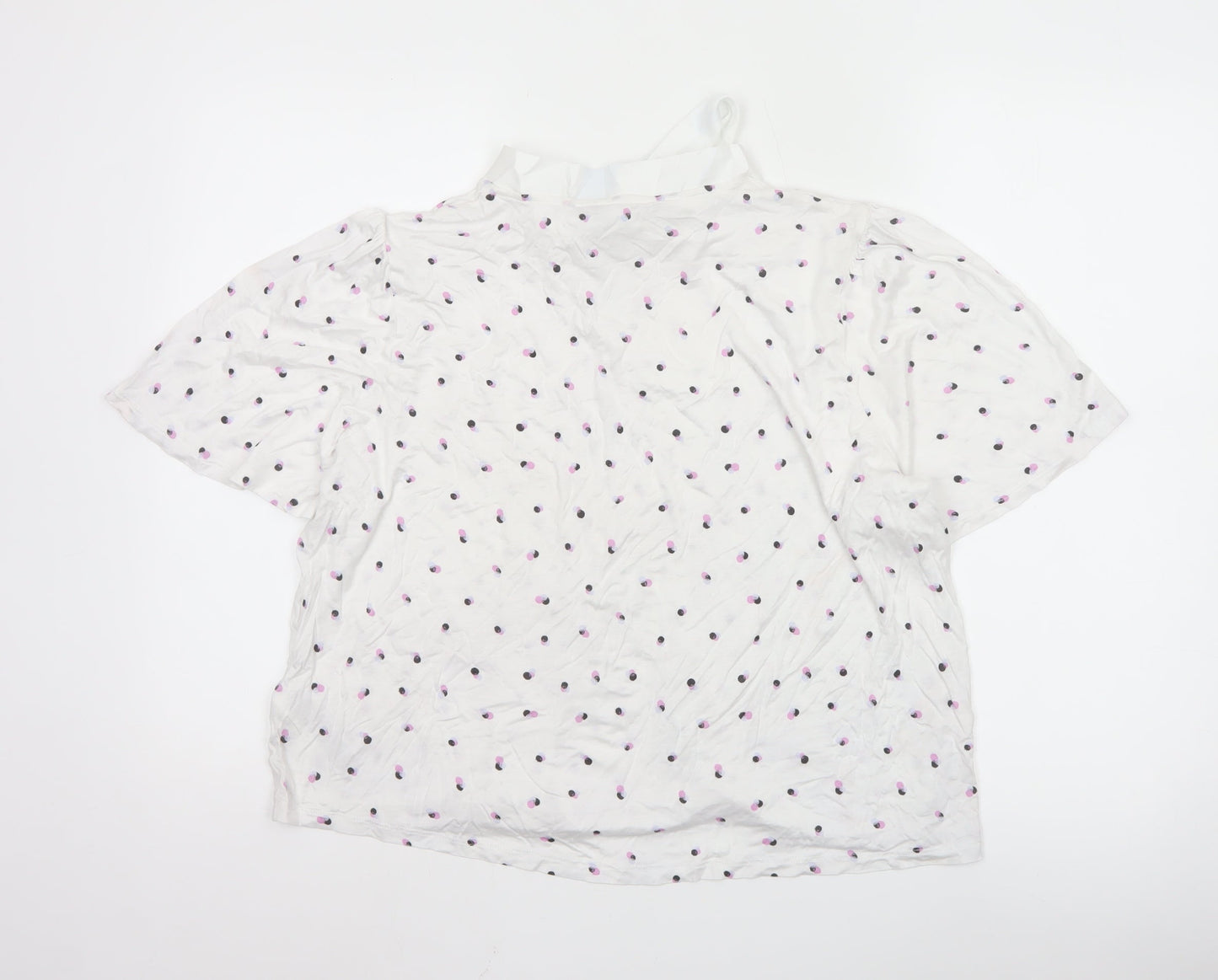 Marks and Spencer Ivory Polka Dot Bow Neck Women’s Blouse Size 20