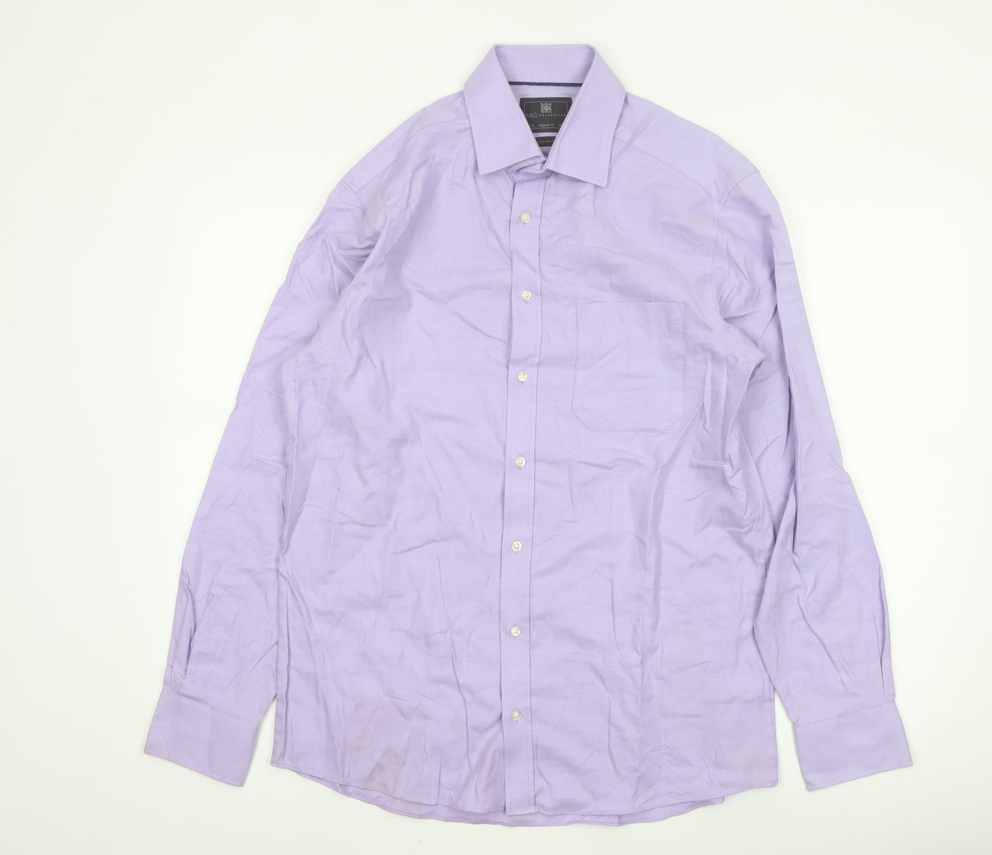 Marks and Spencer Men's Lilac Regular Fit Cotton Dress Shirt 15.5in
