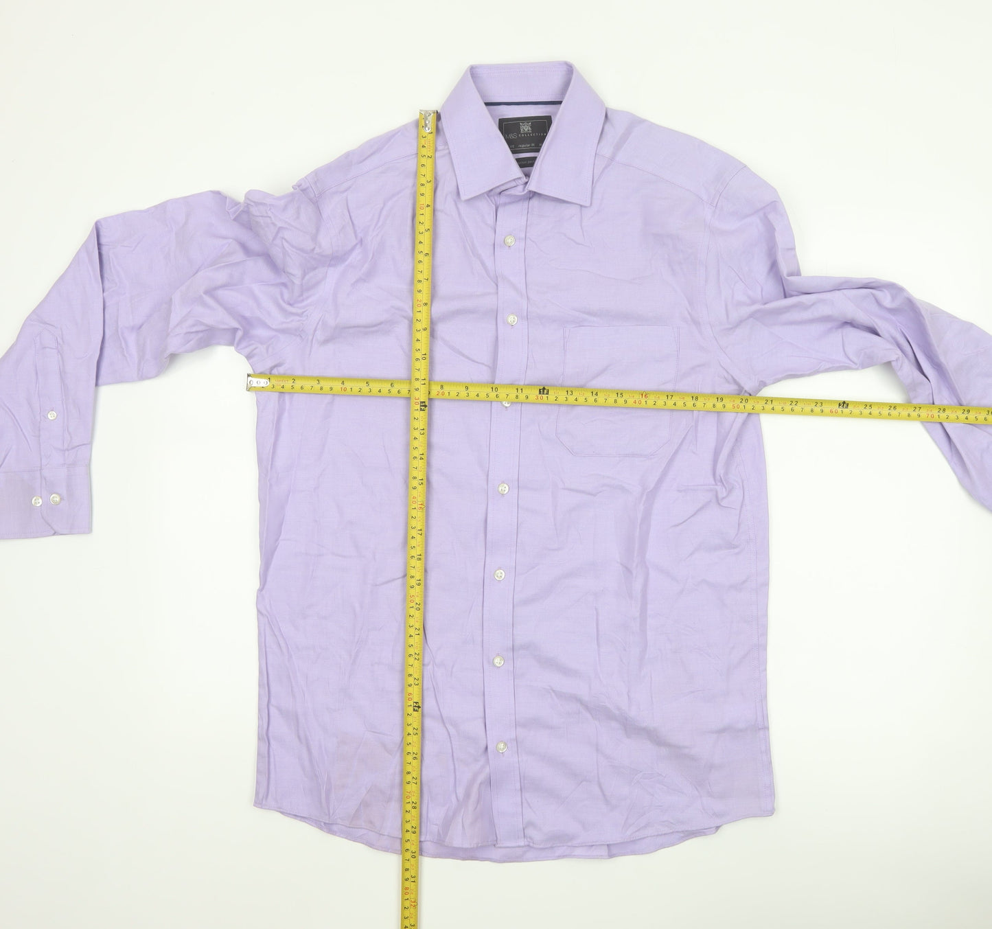 Marks and Spencer Men's Lilac Regular Fit Cotton Dress Shirt 15.5in