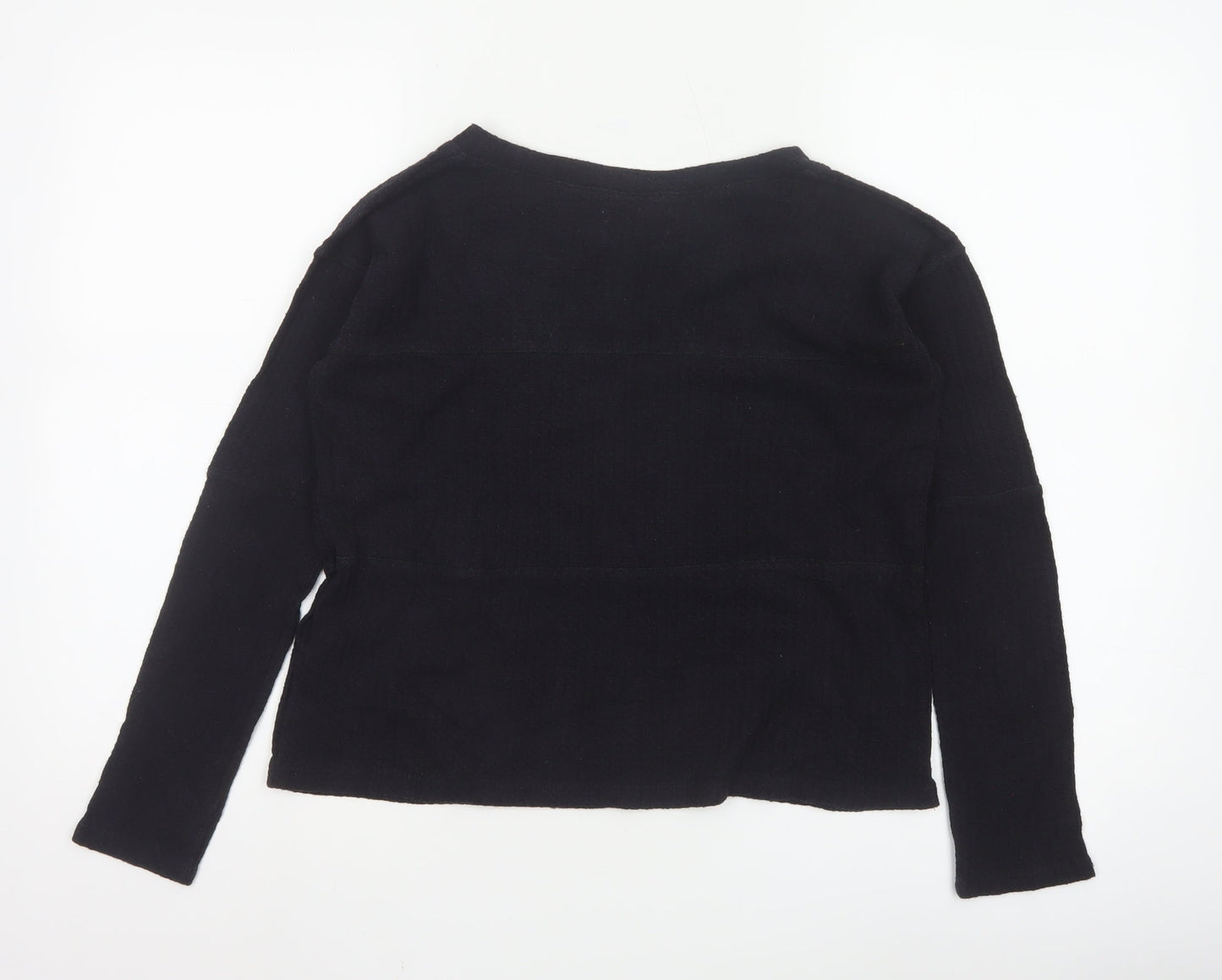 Hollister Womens Black V-Neck Long Sleeve Basic Knit Top XS