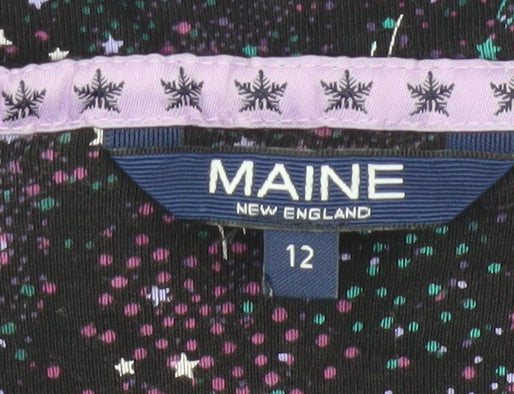 Maine New England Womens Multicoloured Cotton Long Sleeve T-Shirt Size 12
